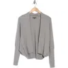 Adrianna Papell Short Cocoon Cardigan In Heather Grey