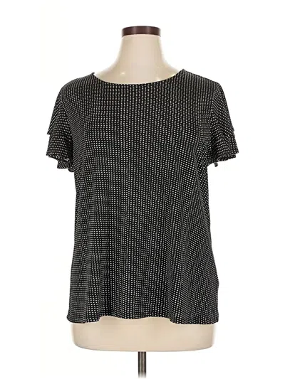Pre-owned Adrianna Papell Short Sleeve Blouse In Black