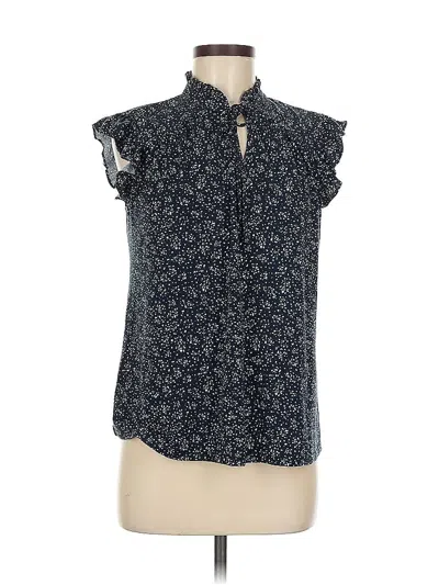 Pre-owned Adrianna Papell Short Sleeve Blouse In Blue