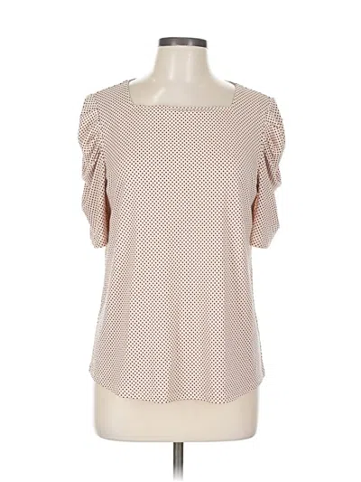 Pre-owned Adrianna Papell Short Sleeve Blouse In Brown