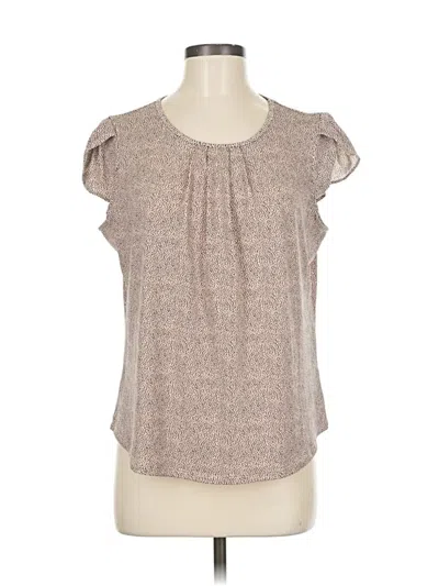 Pre-owned Adrianna Papell Short Sleeve Blouse In Brown