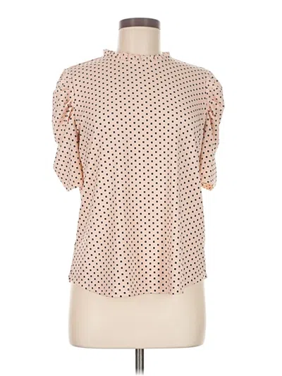Pre-owned Adrianna Papell Short Sleeve Blouse In Brown