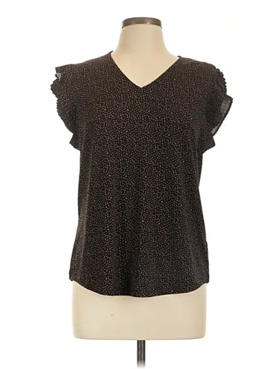 Adrianna Papell Short Sleeve Blouse In Brown