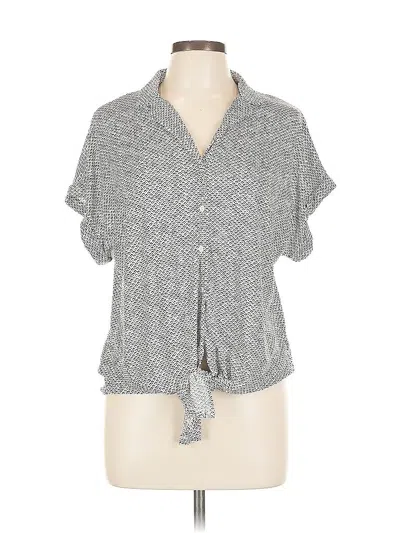 Pre-owned Adrianna Papell Short Sleeve Blouse In Gray