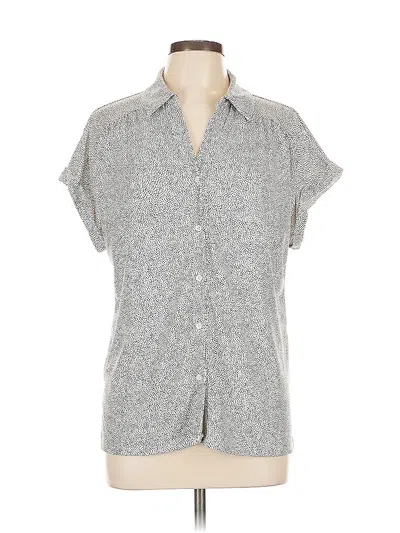 Pre-owned Adrianna Papell Short Sleeve Blouse In Gray