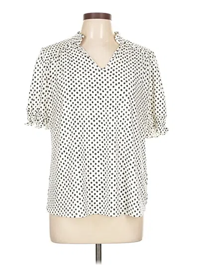 Pre-owned Adrianna Papell Short Sleeve Blouse In Gray