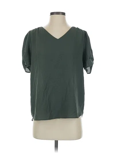 Pre-owned Adrianna Papell Short Sleeve Blouse In Green