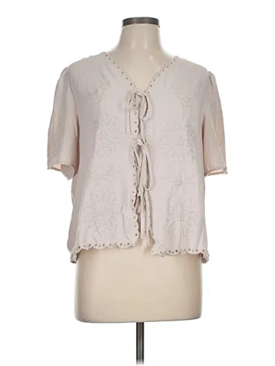 Adrianna Papell Short Sleeve Blouse In Ivory