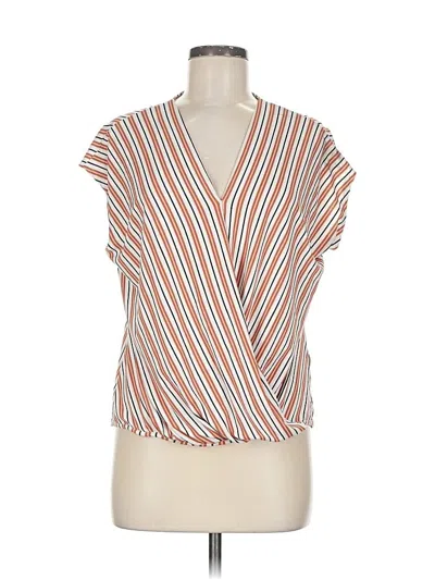 Pre-owned Adrianna Papell Short Sleeve Blouse In Orange