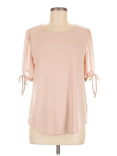 Pre-owned Adrianna Papell Short Sleeve Blouse In Pink