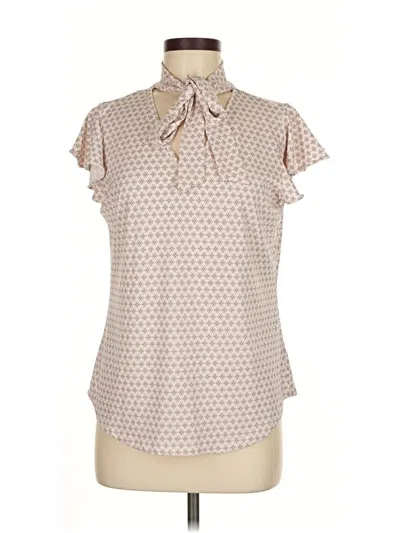 Pre-owned Adrianna Papell Short Sleeve Polo Shirt In Brown