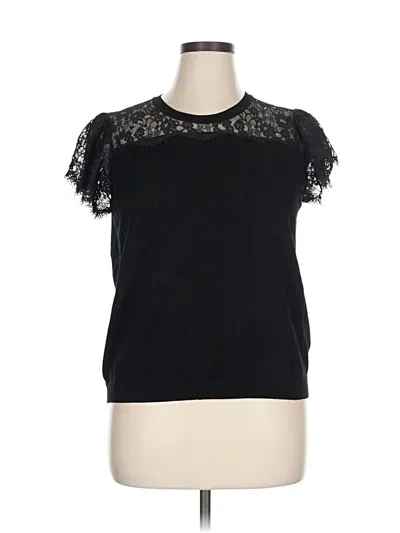Pre-owned Adrianna Papell Short Sleeve T-shirt In Black