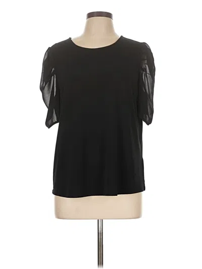 Pre-owned Adrianna Papell Short Sleeve Top Black Cold Shoulder Neckline Tops