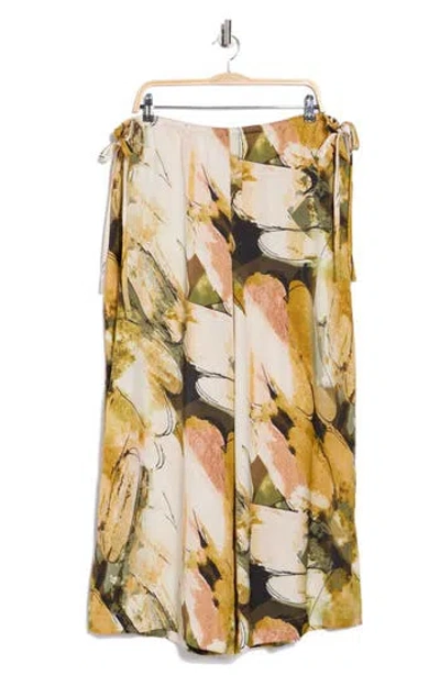 Adrianna Papell Side Tie Wide Leg Satin Pants