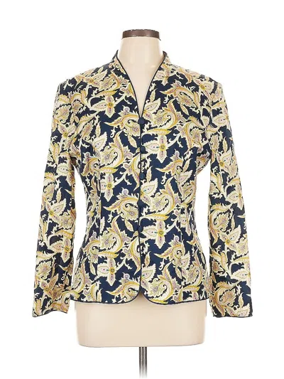 Pre-owned Adrianna Papell Silk Blazer Jacket In Gold
