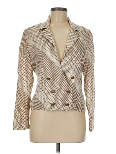 Pre-owned Adrianna Papell Silk Blazer Jacket In Gold