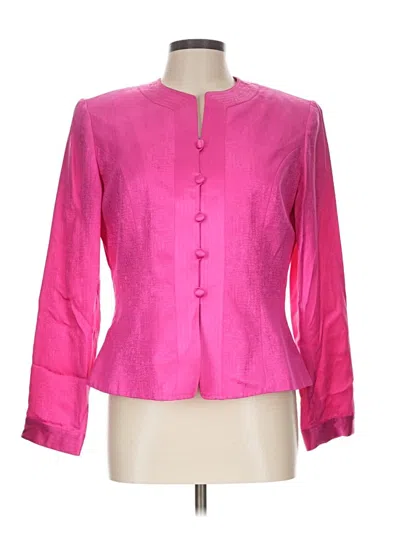 Pre-owned Adrianna Papell Silk Blazer Jacket In Pink