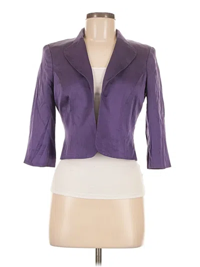 Pre-owned Adrianna Papell Silk Blazer Jacket In Purple