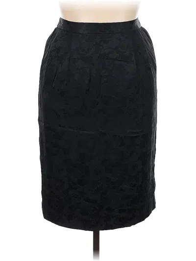 Pre-owned Adrianna Papell Silk Skirt In Black