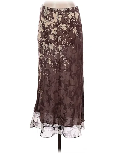 Pre-owned Adrianna Papell Silk Skirt In Brown