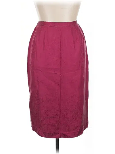 Pre-owned Adrianna Papell Silk Skirt In Burgundy