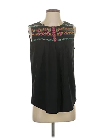 Pre-owned Adrianna Papell Sleeveless Blouse In Black