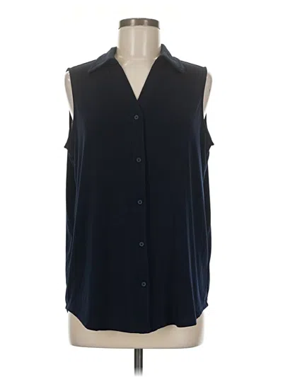 Pre-owned Adrianna Papell Sleeveless Blouse In Black