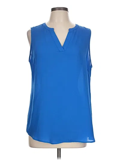Pre-owned Adrianna Papell Sleeveless Blouse In Blue