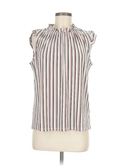 Pre-owned Adrianna Papell Sleeveless Blouse In Brown