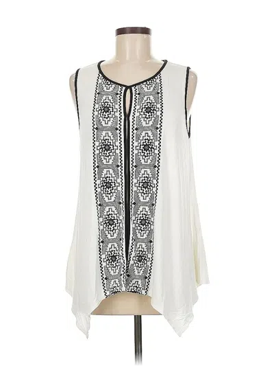 Pre-owned Adrianna Papell Sleeveless Blouse In White