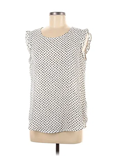 Pre-owned Adrianna Papell Sleeveless Blouse In White