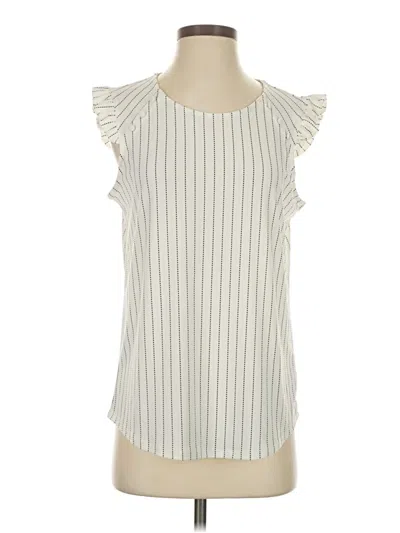 Pre-owned Adrianna Papell Sleeveless Blouse In White