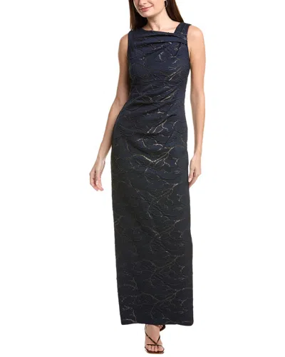 Adrianna Papell Sleeveless Column Gown In Blue