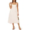 Adrianna Papell Petites Womens Corset Seamed Satin Fit & Flare Dress In Ivory