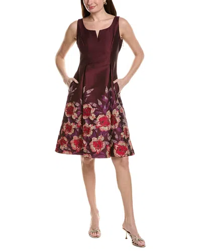 Adrianna Papell Sleeveless Midi Dress In Burgundy