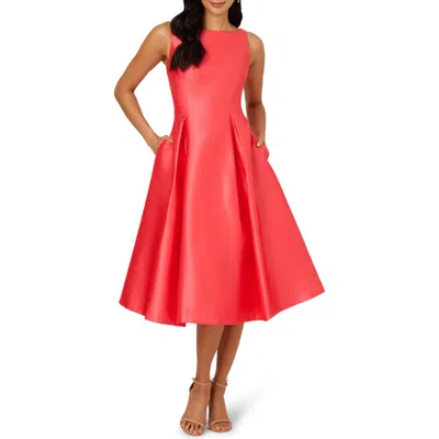 Adrianna Papell Sleeveless Mikado Fit & Flare Midi Dress