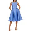 Adrianna Papell Sleeveless Mikado Fit & Flare Midi Dress In Electric Ice