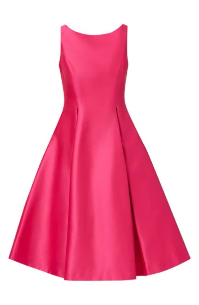 Adrianna Papell Sleeveless Tea-length Dress In Electric Pink