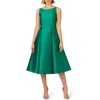 Adrianna Papell Boat-neck A-line Dress In Vivid Emerald