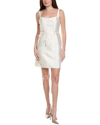 Adrianna Papell Sleeveless Mikado Short Dress In White