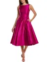 Adrianna Papell Sleeveless Tea Length Dress In Pink