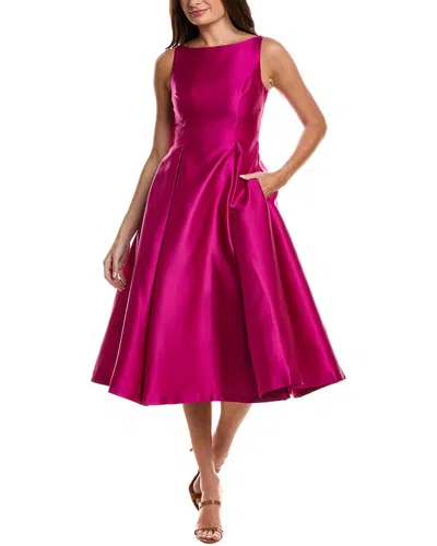 Adrianna Papell Sleeveless Tea Length Dress In Pink