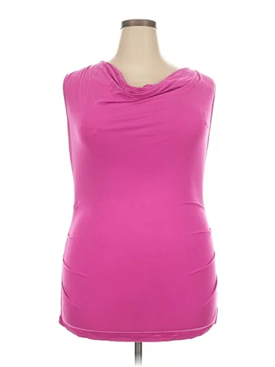 Pre-owned Adrianna Papell Sleeveless Top Pink Cowl Neck Tops