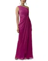 Adrianna Papell Stardust Pleated One Shoulder Gown