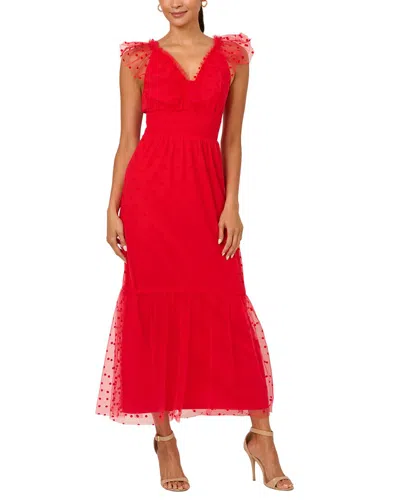 Adrianna Papell Soft Skirt Midi Dress In Red