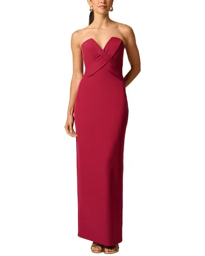 Adrianna Papell Stretch Crepe Long Dress In Red