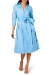 Adrianna Papell Stretch Taffeta Midi Shirtdress