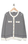 ADRIANNA PAPELL ADRIANNA PAPELL STRIPE CARDIGAN