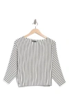 Adrianna Papell Stripe Dolman Sleeve Ribbed Sweater In Ivory/black