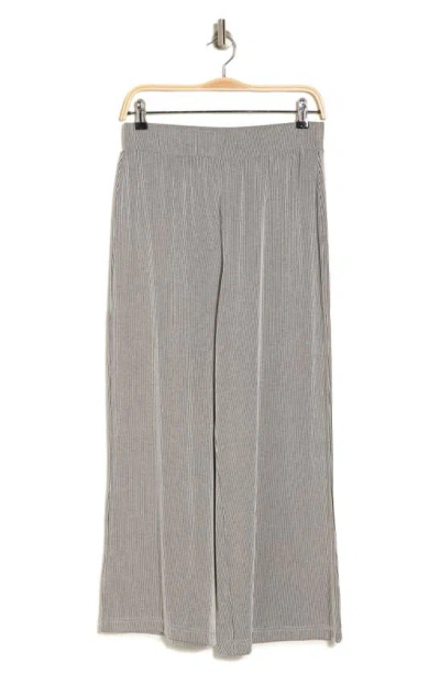 Adrianna Papell Stripe Wide Leg Pull-on Pants In Gray
